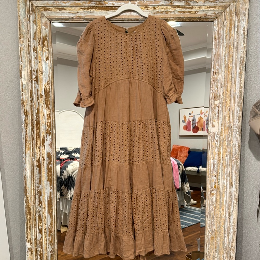 Brown Eyelet Dress
